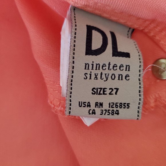 DL1961 ANGEL Women's Mid-rise Ankle Jeans Coral Orange Gold Accents Western Chic - Picture 12 of 13